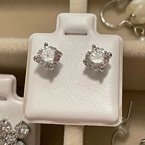 Sterling Silver Brilliant Cut Stud Earrings